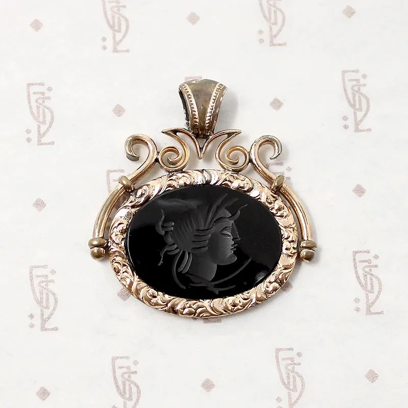 Victorian Agate Intaglio Spinner Fob