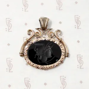 Victorian Agate Intaglio Spinner Fob